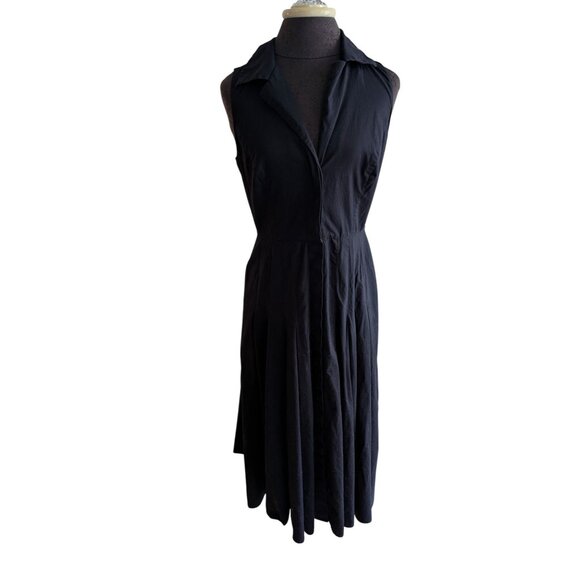 Talbots Womens Sleeveless Black Midi Dress Size 6 - Picture 1 of 7